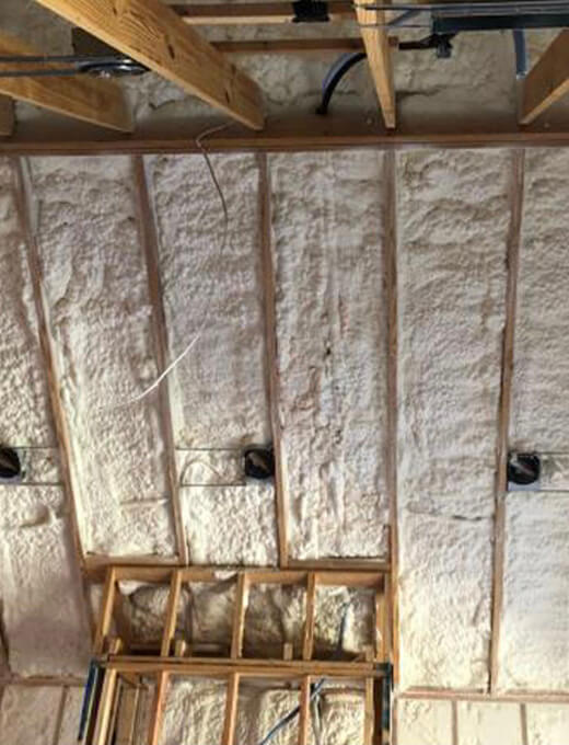 Foam insulation on a commercial store